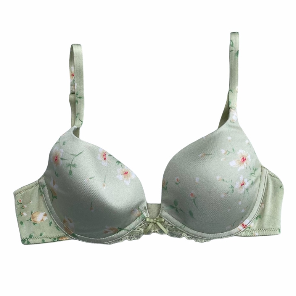 Victoria’s Secret Angels Green Floral Push Up Bra
